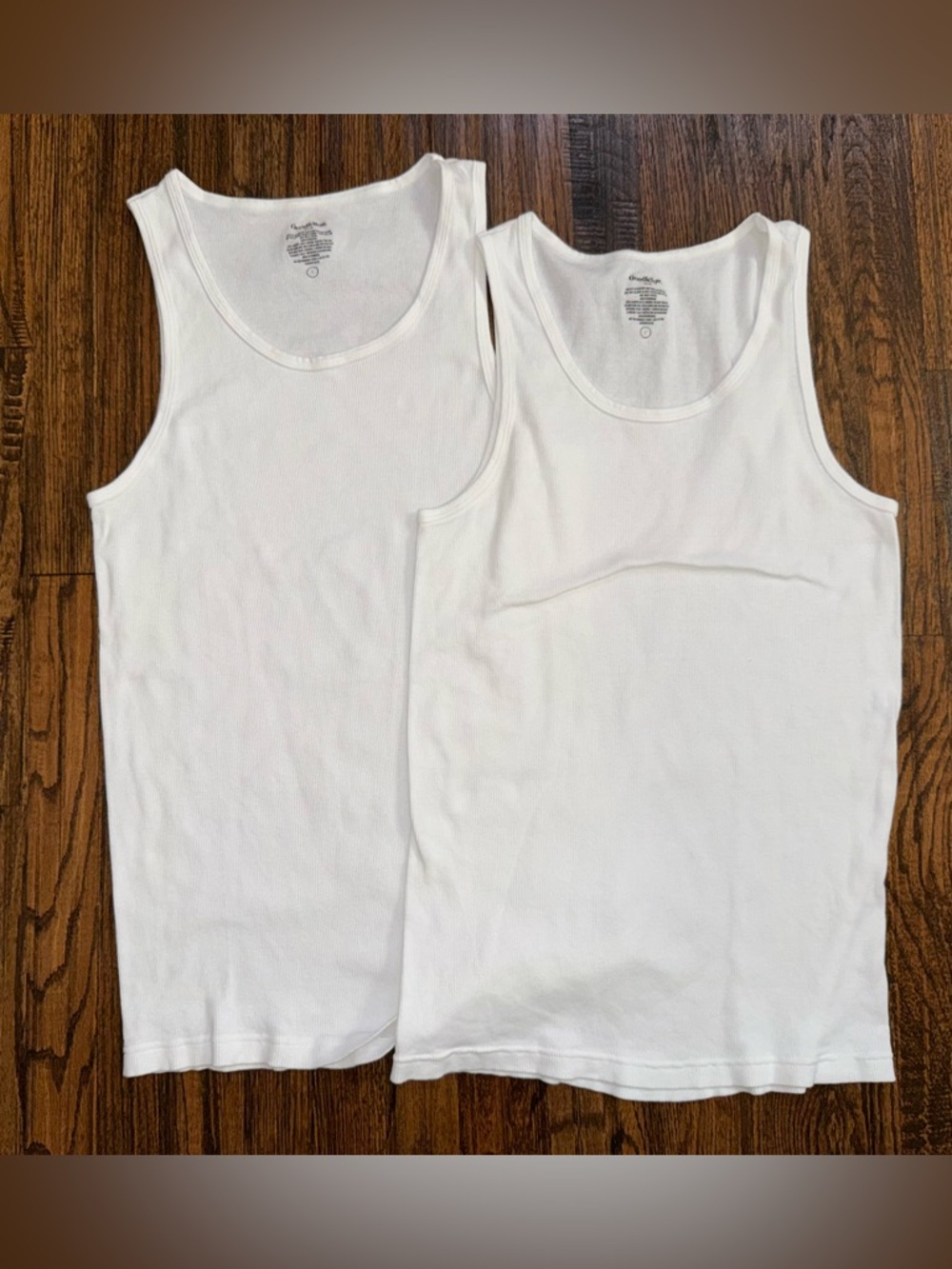 BUNDLE 2-Pack Goodfellow Tank Top White Undershirt Base Layer Size Large